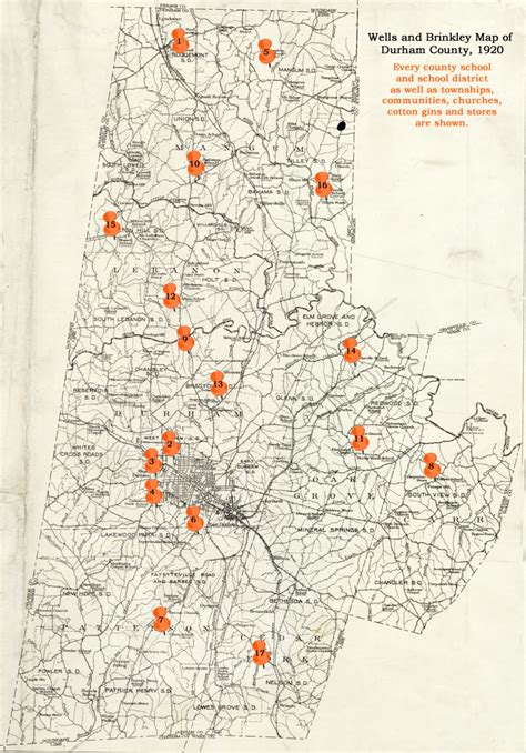 Map of the Schools - The Women Who Ran the Schools - The North Carolina Collection - Durham ...