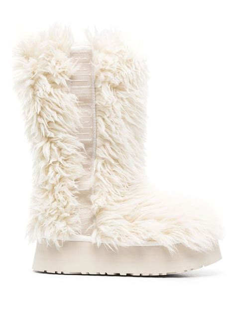 UGG Fluff Momma Faux-fur Boots in White | Lyst