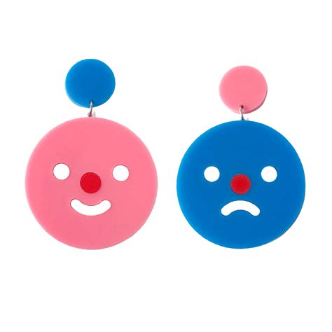 Happy Sad Face Earrings – yippywhippy Quirky Earrings, Face Earrings, Gold Earrings Studs, Clay ...
