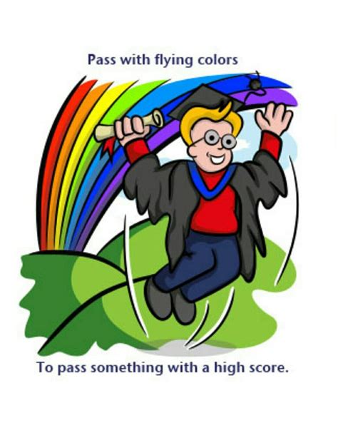 Pass With Flying Colors. | English idioms, English phrases idioms, Idioms