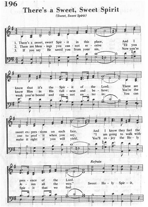 Theres A Sweet Spirit (HYMN) SATB - Page 1 of 2 | Hymn music, Christian song lyrics, Gospel song ...