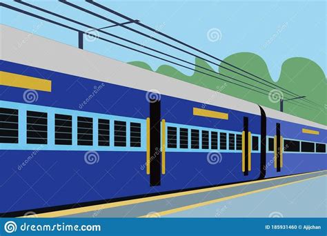 Illustration of an Indian Train at a Station Stock Vector ...