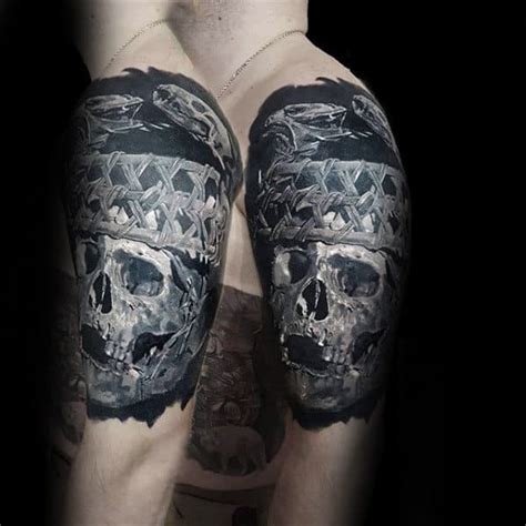 50 3D Skull Tattoo Designs For Men - Cool Cranium Ink Ideas