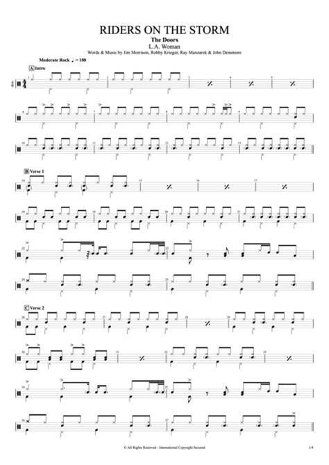 Riders on the Storm Tab by The Doors (Guitar Pro) - Full Score | mySongBook