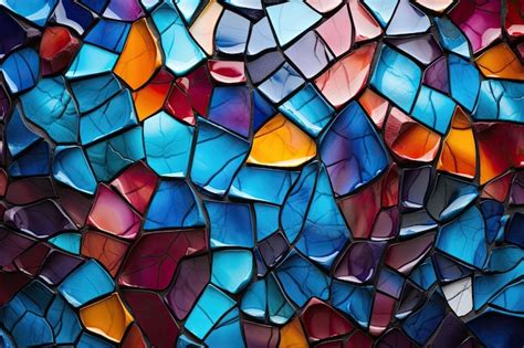 Premium AI Image | a colorful mosaic of broken glass