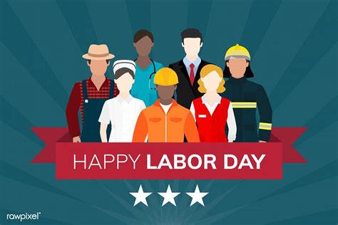 Diverse occupation celebrating labor day vector | free image by rawpixel.com | Labour day, Happy ...