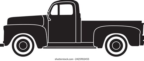 Vintage Pickup Truck Vector Illustration Isolated Stock Vector (Royalty Free) 2425902455 ...