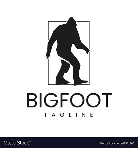 Bigfoot walking silhouette design vintage retro Vector Image