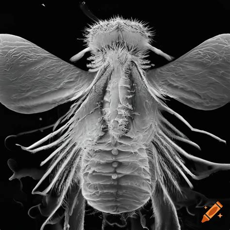 Many insect hairy wings raster electron microscope photo hires monochrome