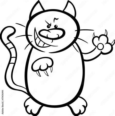 cat claws cartoon coloring page Stock Vector | Adobe Stock