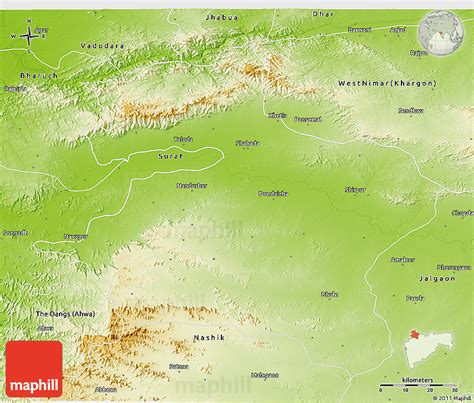 Physical 3D Map of Dhule