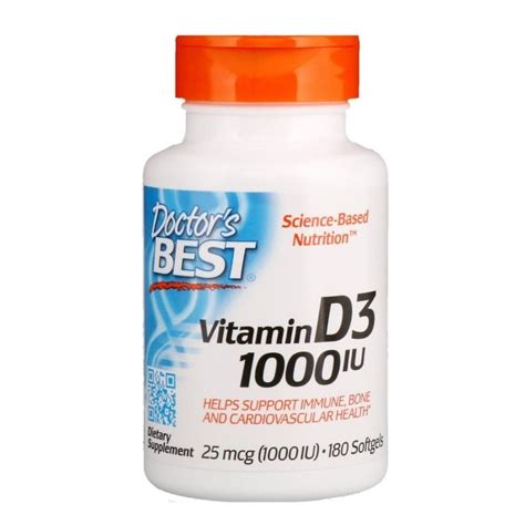 Doctor's Best, Vitamin D3, 25 mcg (1,000 IU), 180 Softgels | By iHerb