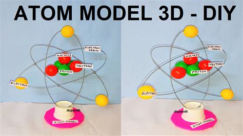 How to make 3D Atom Model for School Science Exhibition - Science Projects | Maths TLM | English ...