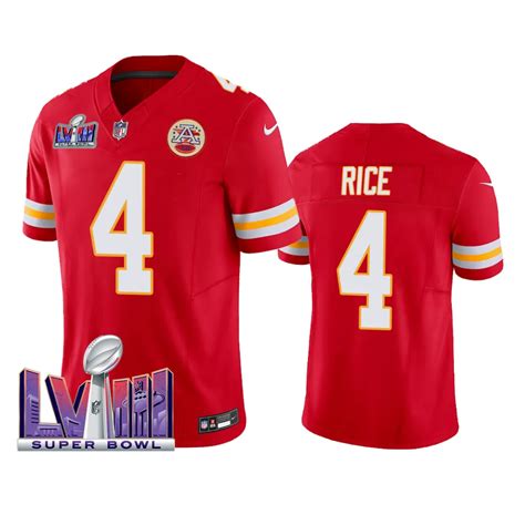 Kansas City Chiefs Rashee Rice Red 2024 Super Bowl LVIII Vapor FUSE ...