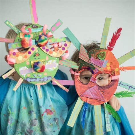 Making Cardboard Masks with Kids - So Colorful and Creative!