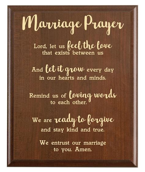 Marriage Prayer Plaque Wedding & Marriage Blessing Wall Art | Etsy