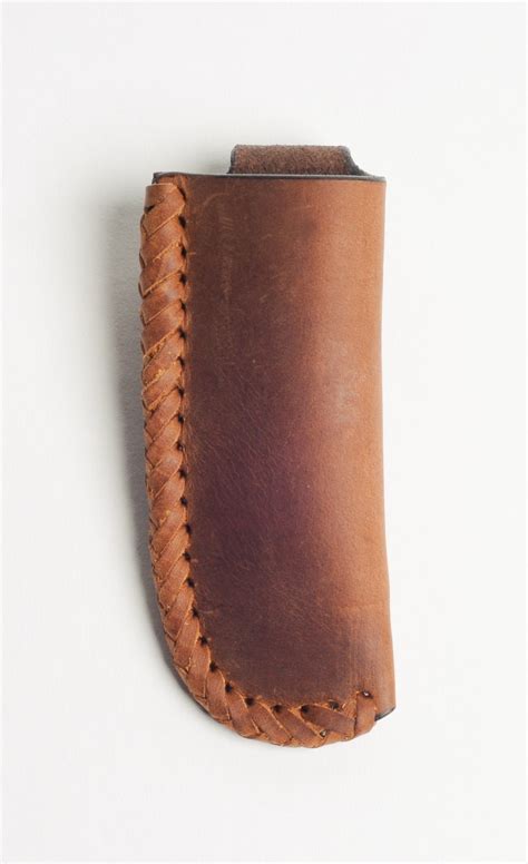 KIFE SHEATH WITH DISTRESSED LEATHER LACED EDGE – cowboychromeusa.com