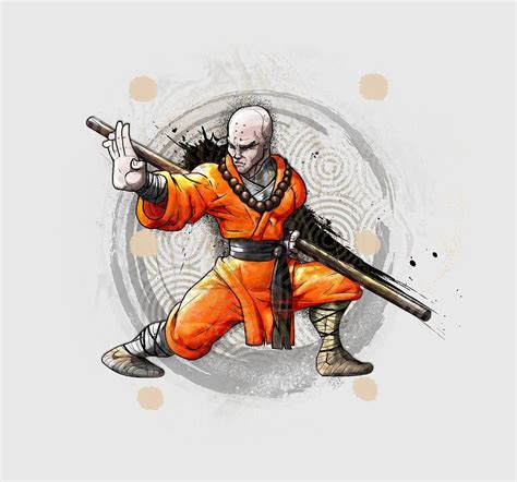 Fighting Kung Fu Shaolin Monk Digital Art by Wade McMaster