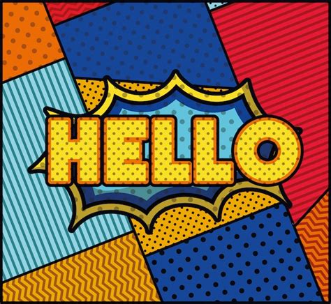 Free Vector | Hello word pop art style expression