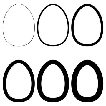 Egg Set Different Thickness Outline Shapesvector Egg Shape Template For Design Vector, Allergy ...