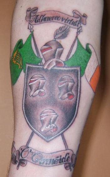 Irish coat of arms with armors tattoo - Tattooimages.biz