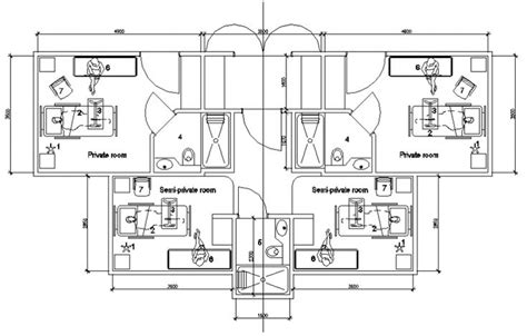 Medical hospital private wards layout plan details dwg file | Hospital plans, Hospital design ...