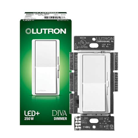 Lutron Diva Single-Pole/3-Way White LED Rocker Light Dimmer in the Light Dimmers department at ...