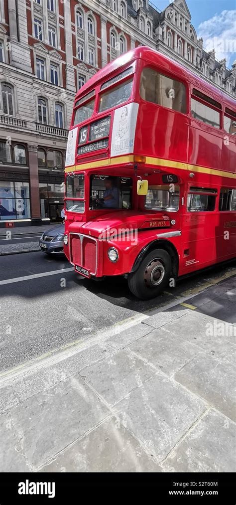 An old Double Decker bus in London Stock Photo - Alamy