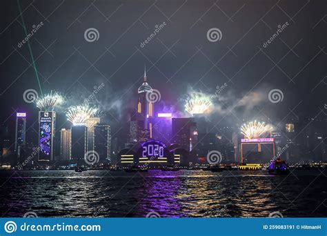 Hong Kong New Year Fireworks Editorial Photo - Image of ...