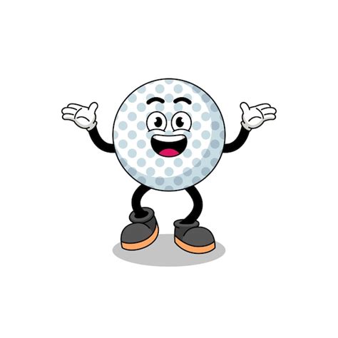 Premium Vector | Golf ball cartoon searching with happy gesture