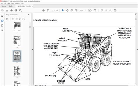 Bobcat S590 Skid-Steer Loader Operation & Maintenance Manual 6990175 ...