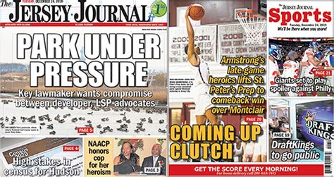 Jersey Journal front and back page news: Tuesday Dec. 24 - nj.com