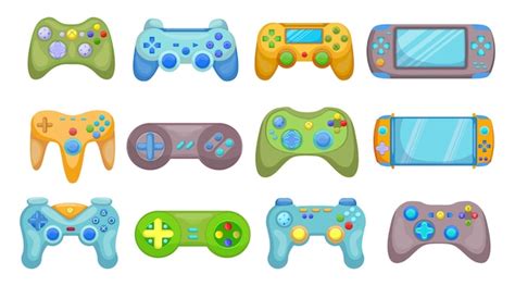 Free Vector | Creative video game controllers flat pictures set