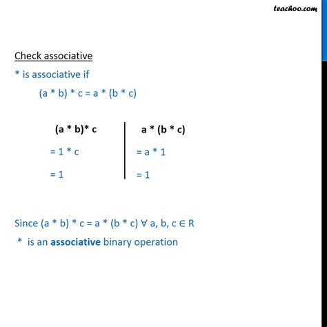 Example 45 - Determine binary operations as associative - Whether bina