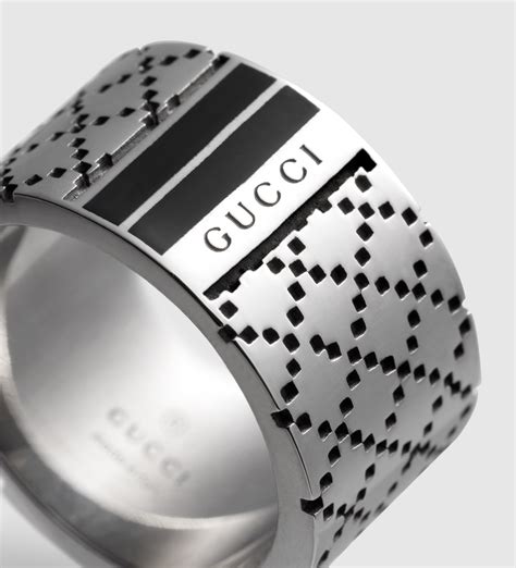 Gucci Diamantissima Wide Ring In Sterling Silver in Metallic for Men | Lyst