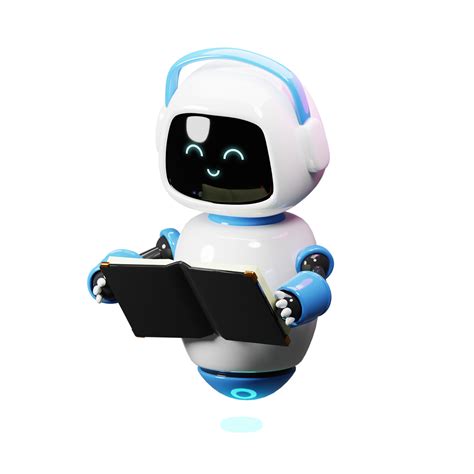 Cute 3d Robot Reading 10265387 PNG