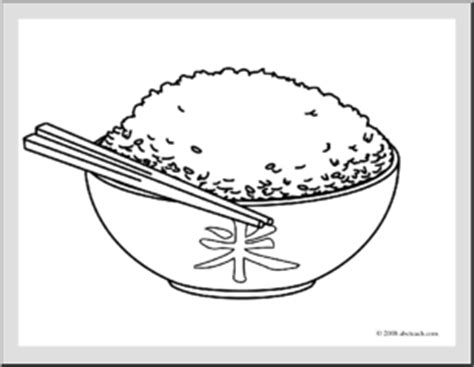 Clip Art: Rice (coloring page) – Abcteach