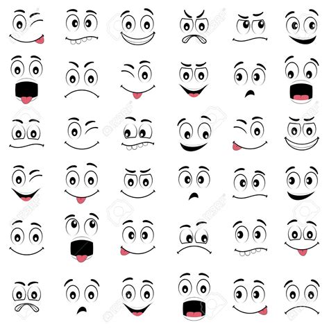 52369873-Cartoon-faces-with-different-expressions-featuring-the-eyes-and-mouth-design-elements ...
