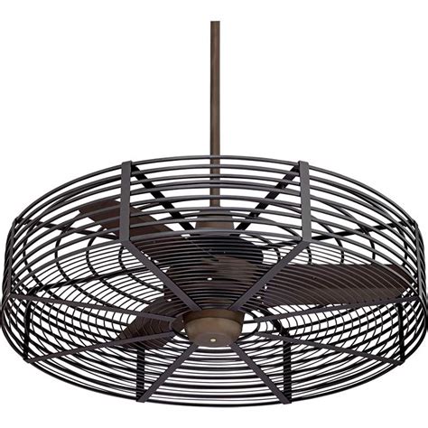 32" Vintage Breeze Bronze-Black Cage Ceiling Fan - #21C48 | Lamps Plus