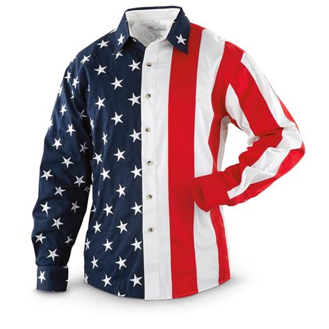 Long-sleeved Stars and Stripes Shirt - 623659, Shirts at Sportsman's Guide