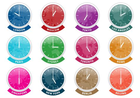 International Time Zone Clock Vectors - Download Free Vector Art, Stock ...