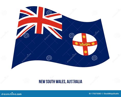 New South Wales NSW Flag Waving Vector Illustration On White Background ...