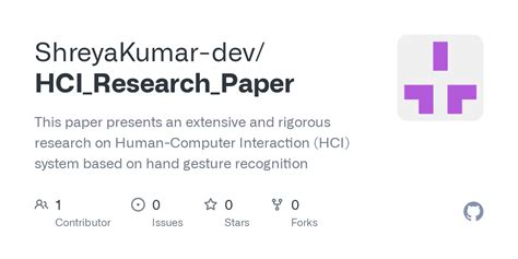 GitHub - ShreyaKumar-dev/HCI_Research_Paper: This paper presents an ...