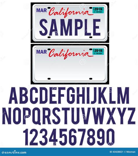 California License Plate Stock Vector - Image: 43428821