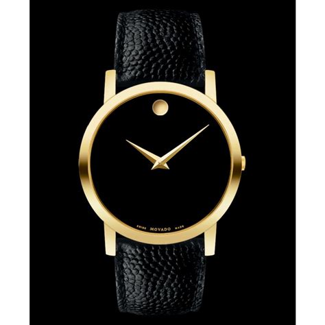 Lyst - Movado Mens Swiss Black Leather Strap Watch in Black for Men