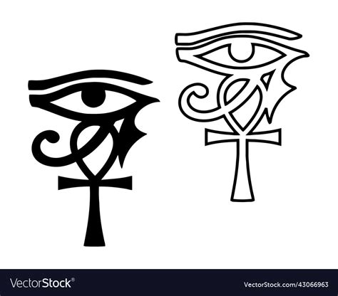 Ankh and the egyptian eye of horus Royalty Free Vector Image