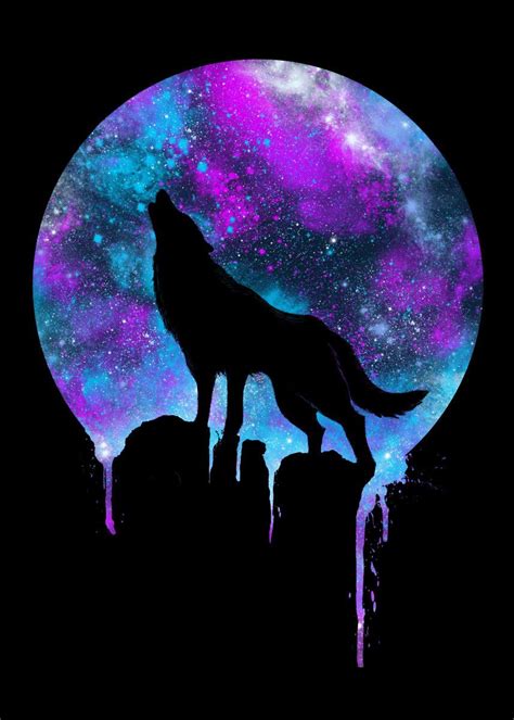 Galaxy Wolf, Galaxy Art, Animal Drawings, Ink Drawings, Wolf Drawings, Wolf Craft, Watercolor ...