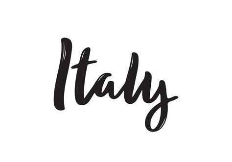 Italy handwritten calligraphy. Hand drawn brush lettering. Country ...