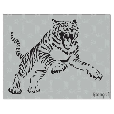 Stencil1 Tiger - Stencil 8.5" x 11" | Tiger stencil, Stencils, Animal stencil