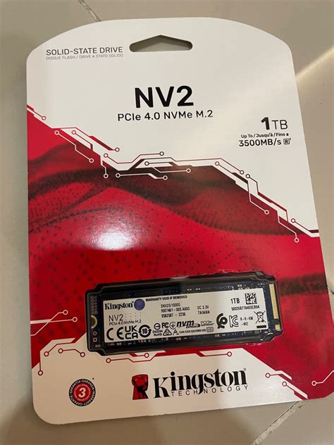 1TB Kingston NV2 NVMe SSD PCIe 4, Computers & Tech, Parts & Accessories, Hard Disks ...